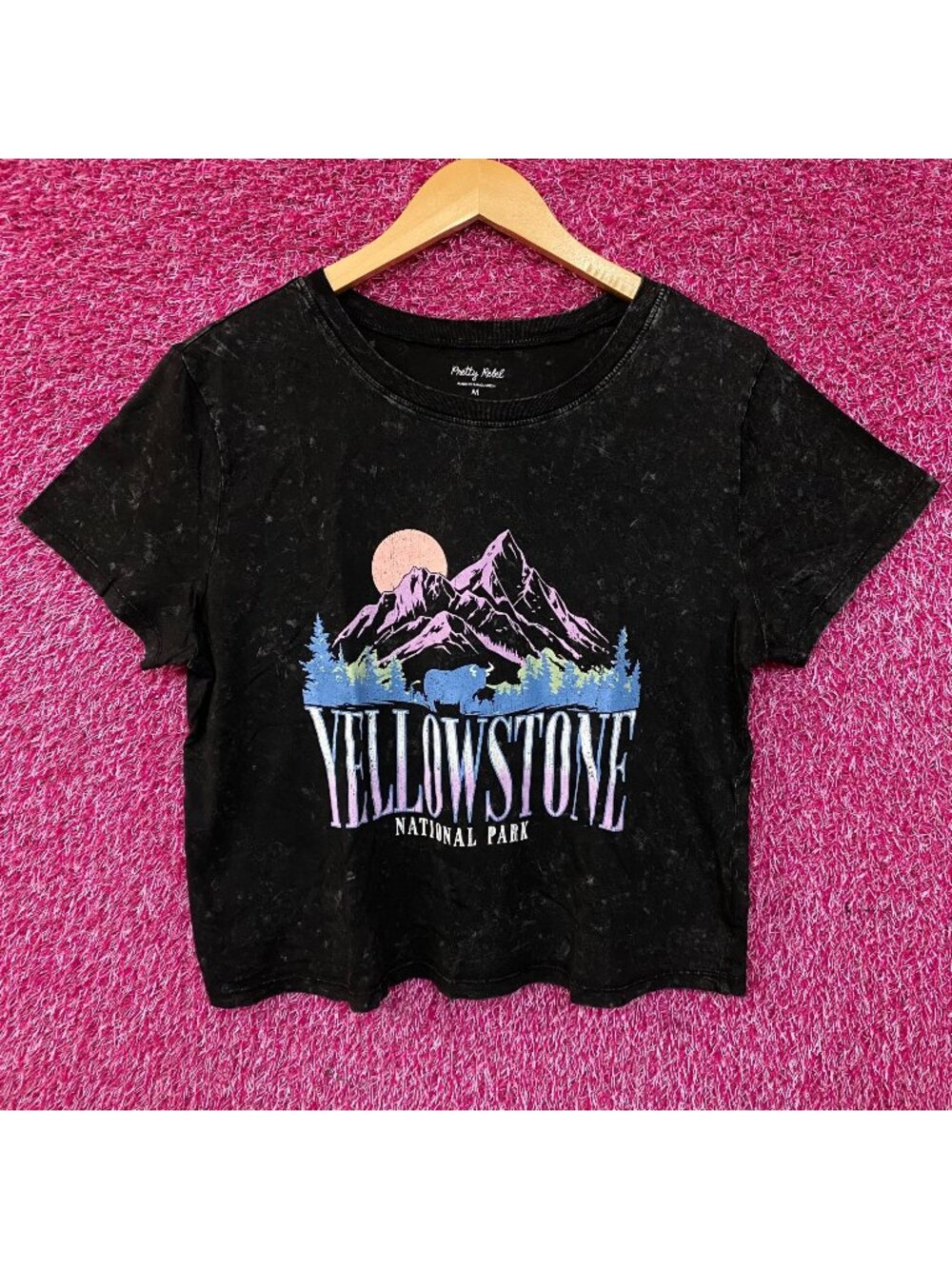 Pretty Rebel Yellowstone National Park Crop Graphic Tee Medium
